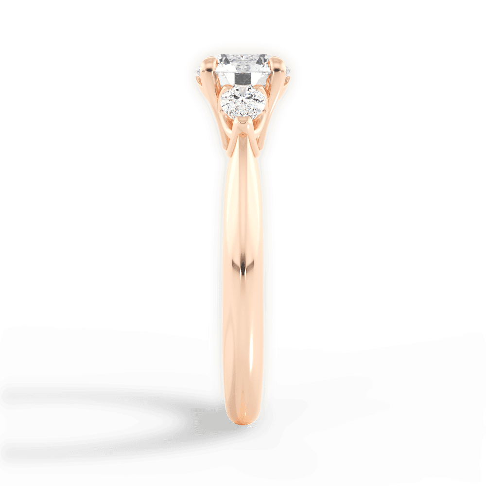 Kristin Round Cut Lab Grown Diamond 18Kt Rose Gold Engagement Ring - View 4