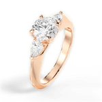 Kristin Round Cut Lab Grown Diamond 18Kt Rose Gold Engagement Ring - View 2