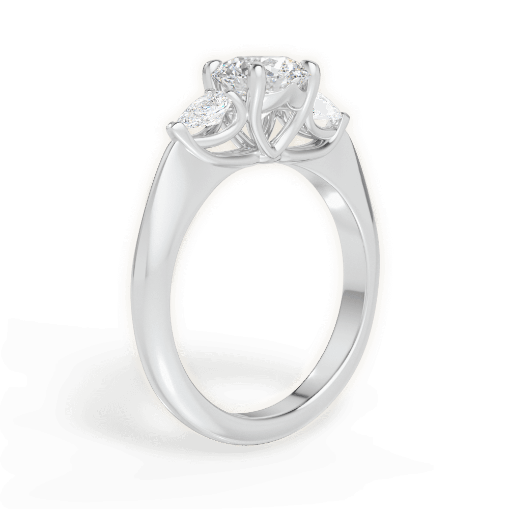 Kristin Round Cut Lab Grown Diamond Platinum Engagement Ring - View 4