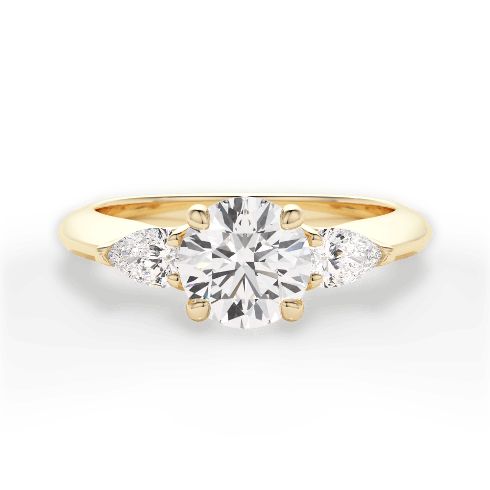 Kristin Round Cut Lab Grown Diamond 18Kt Yellow Gold Engagement Ring