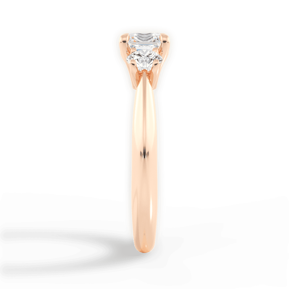 Kaitlin Asscher Cut Lab Grown Diamond 18Kt Rose Gold Engagement Ring - View 2