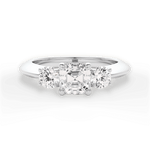 Kaitlin Asscher Cut Lab Grown Diamond 18Kt White Gold Engagement Ring