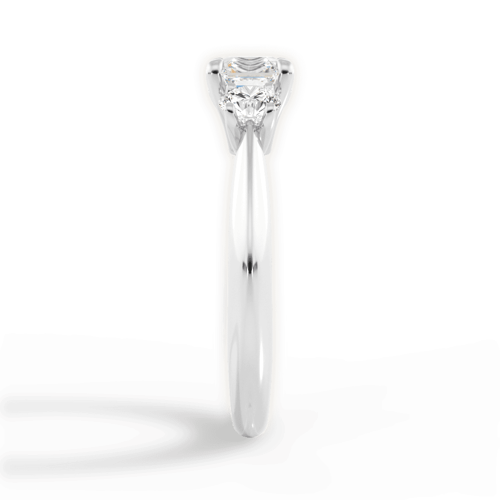 Kaitlin Asscher Cut Lab Grown Diamond 18Kt White Gold Engagement Ring - View 3