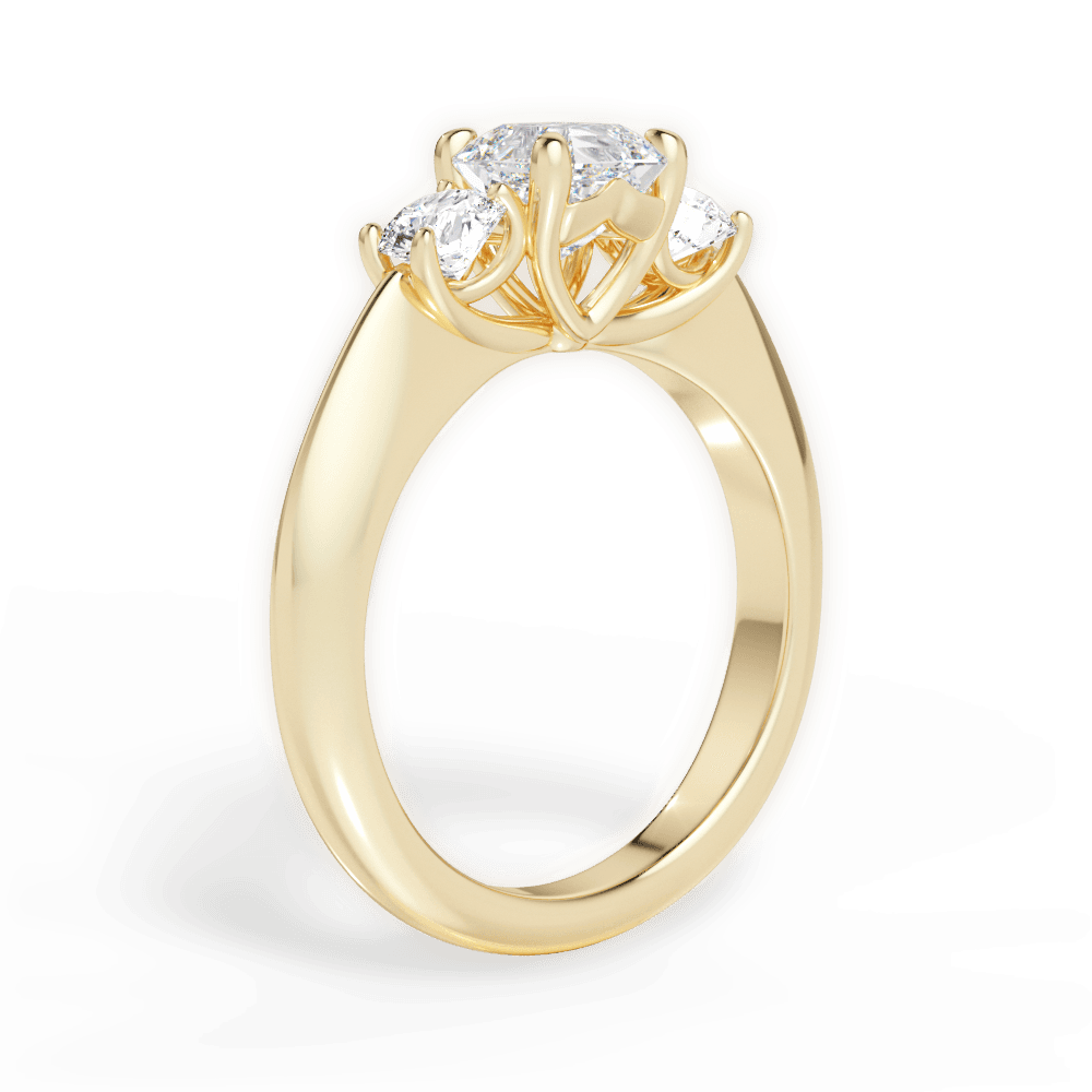 Kaitlin Asscher Cut Lab Grown Diamond 18Kt Yellow Gold Engagement Ring - View 2