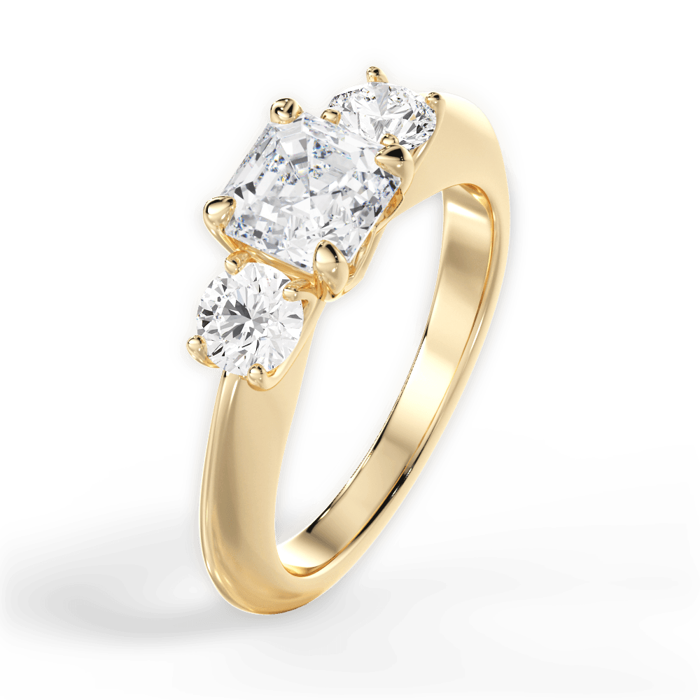 Kaitlin Asscher Cut Lab Grown Diamond 18Kt Yellow Gold Engagement Ring - View 4