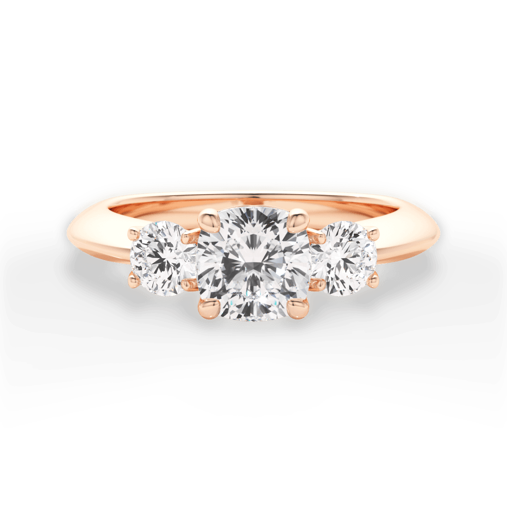 Kaitlin Cushion Cut Lab Grown Diamond 18Kt Rose Gold Engagement Ring