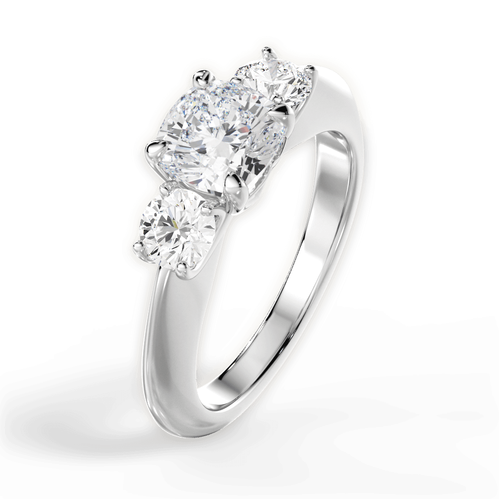 Kaitlin Cushion Cut Lab Grown Diamond Platinum Engagement Ring - View 4