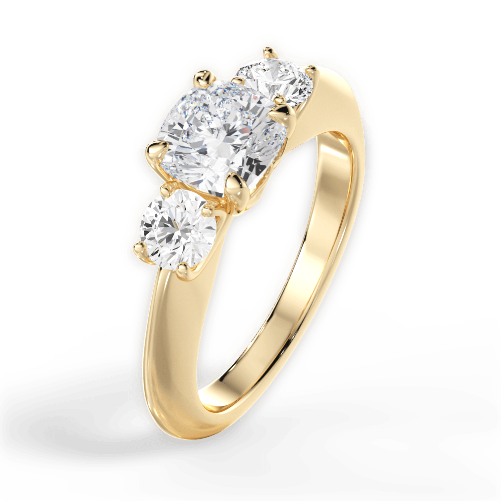 Kaitlin Cushion Cut Lab Grown Diamond 18Kt Yellow Gold Engagement Ring - View 4