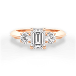 Kaitlin Emerald Cut Lab Grown Diamond 18Kt Rose Gold Engagement Ring