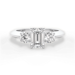 Kaitlin Emerald Cut Lab Grown Diamond Platinum Engagement Ring