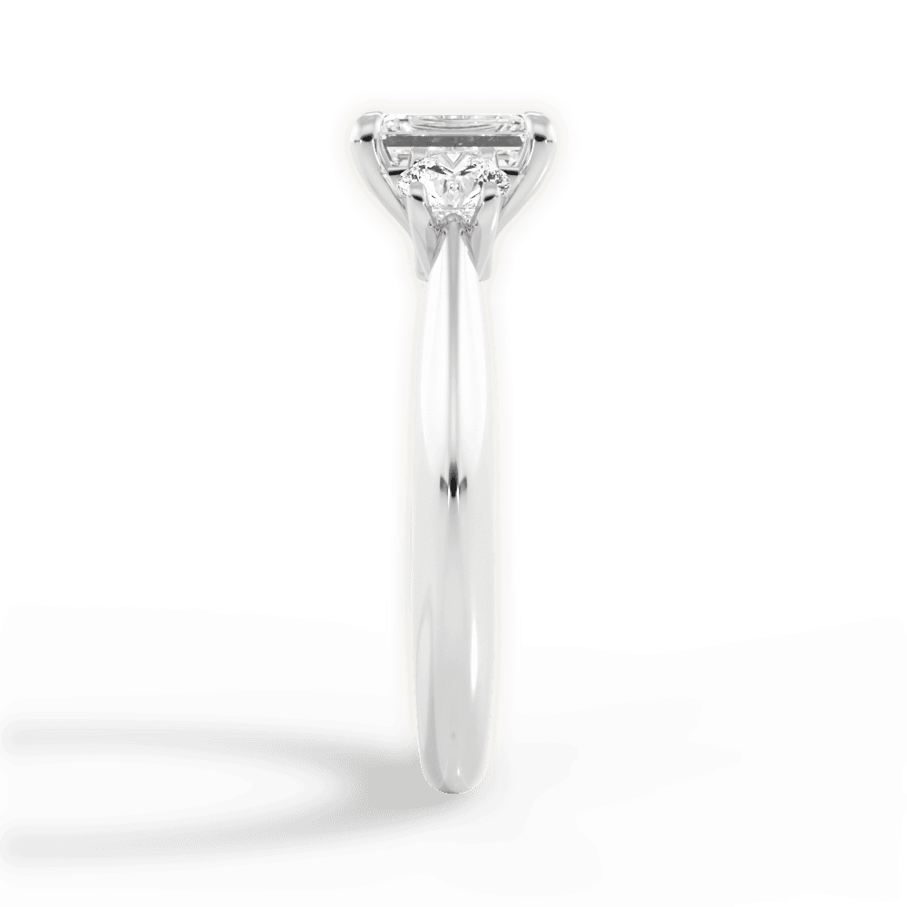 Kaitlin Emerald Cut Lab Grown Diamond Platinum Engagement Ring - View 3