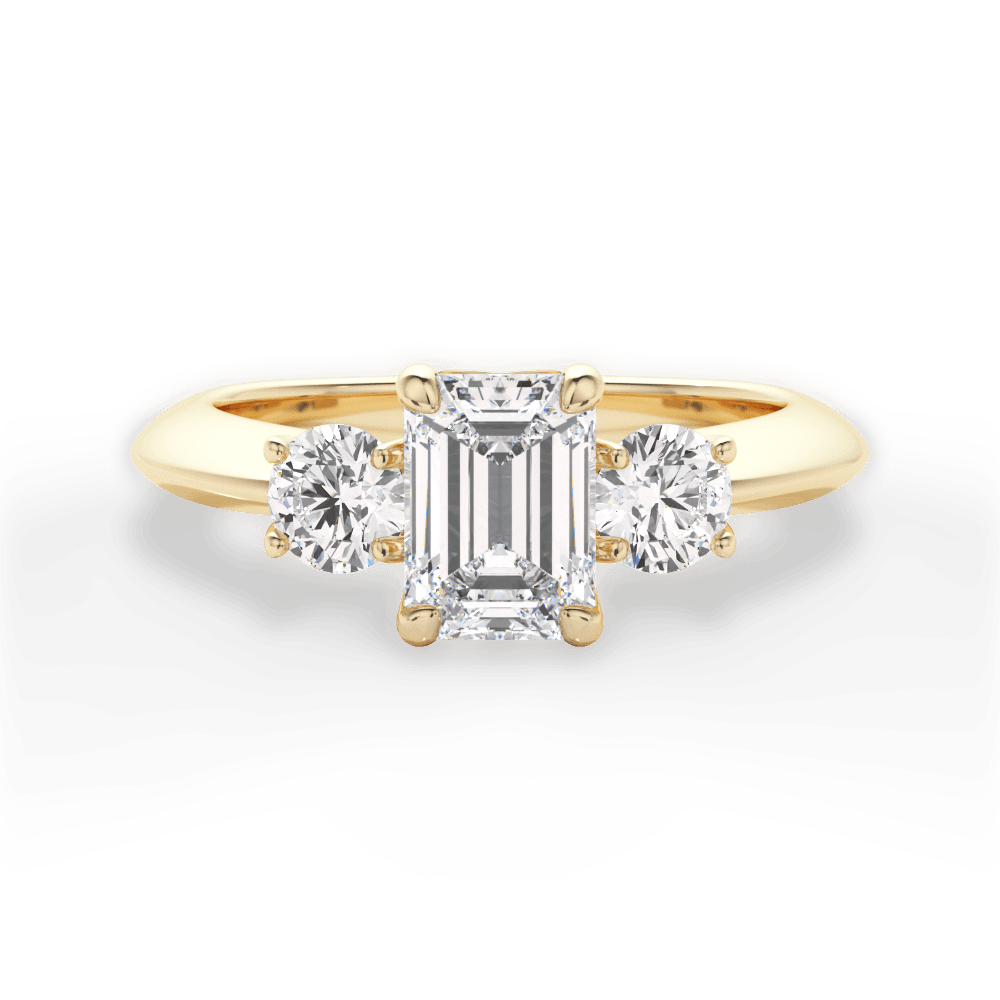 Kaitlin Emerald Cut Lab Grown Diamond 18Kt Yellow Gold Engagement Ring