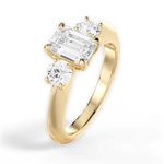 Kaitlin Emerald Cut Lab Grown Diamond 18Kt Yellow Gold Engagement Ring - View 2