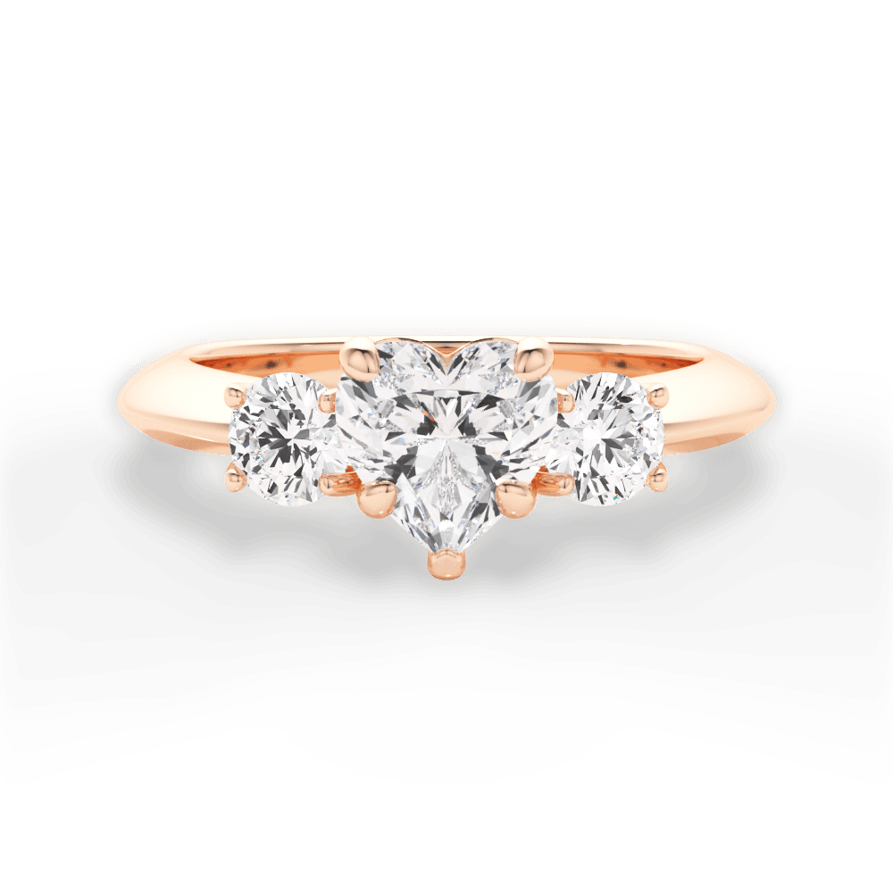 Kaitlin Heart Cut Lab Grown Diamond 18Kt Rose Gold Engagement Ring