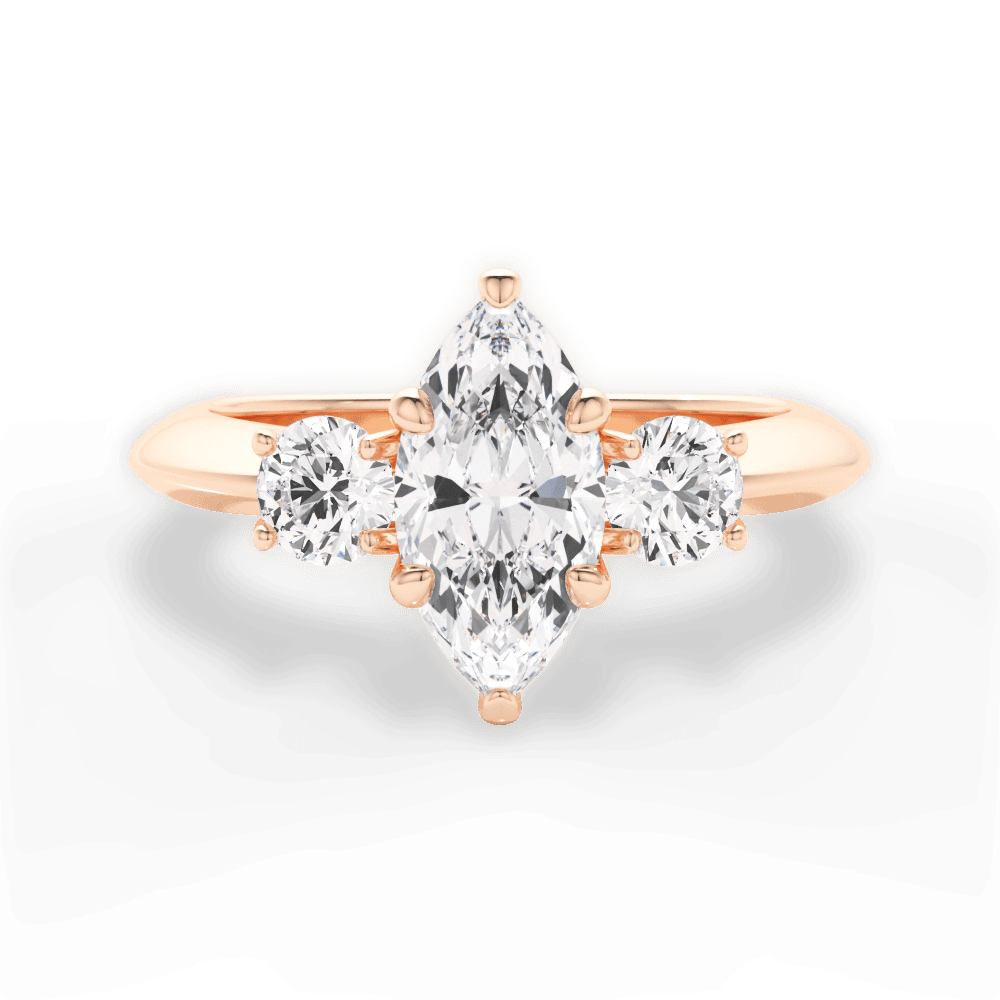 Kaitlin Marquise Cut Lab Grown Diamond 18Kt Rose Gold Engagement Ring