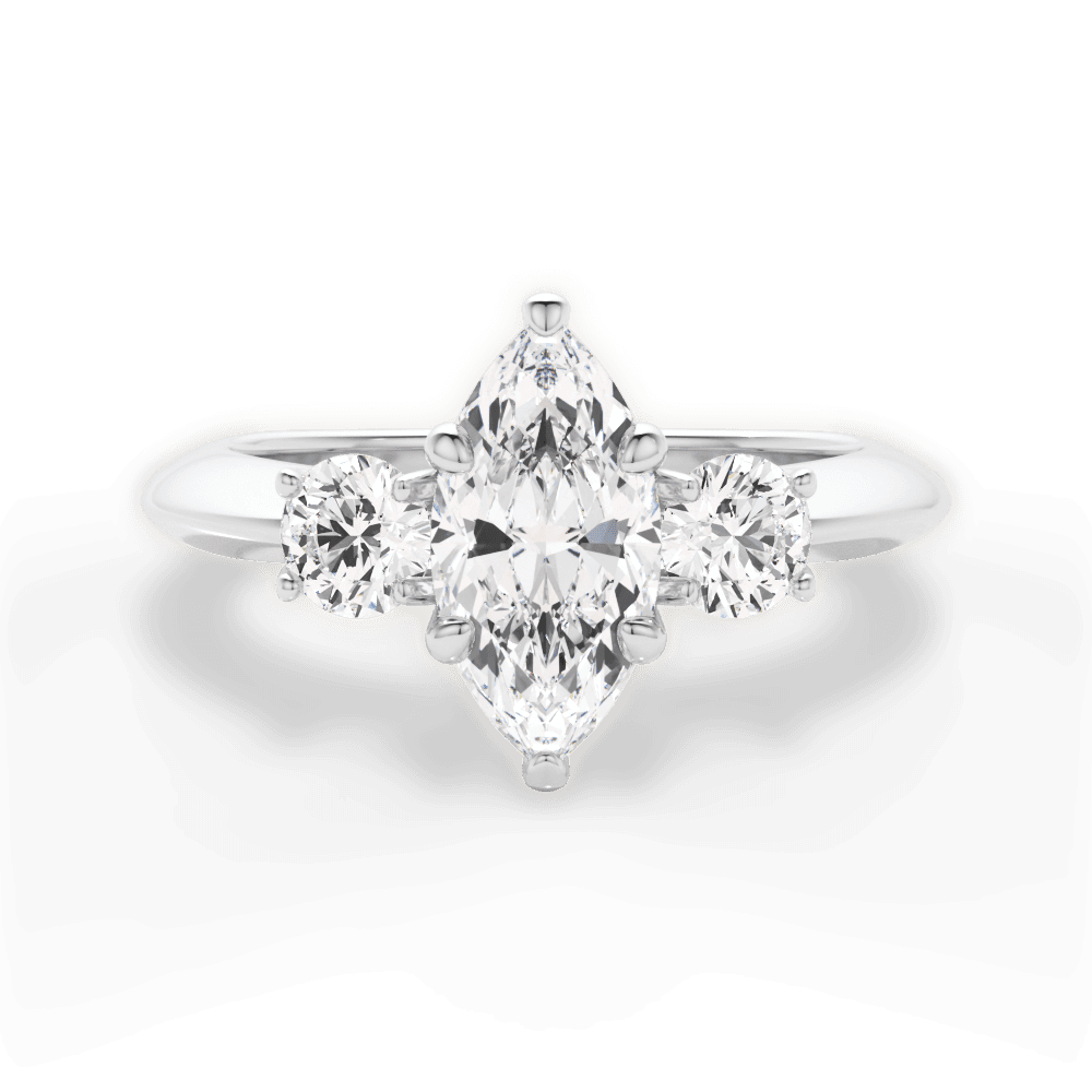 Kaitlin Marquise Cut Lab Grown Diamond 14Kt White Gold Engagement Ring