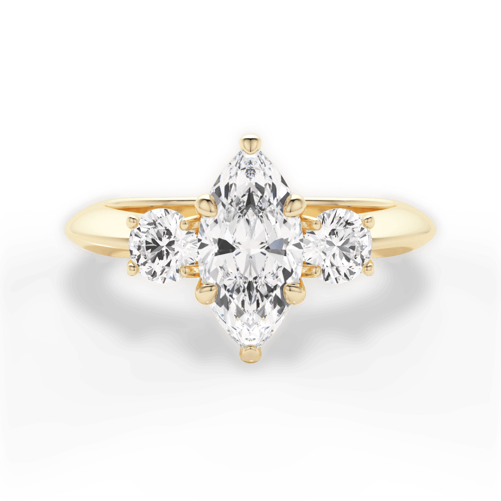 Kaitlin Marquise Cut Lab Grown Diamond 18Kt Yellow Gold Engagement Ring