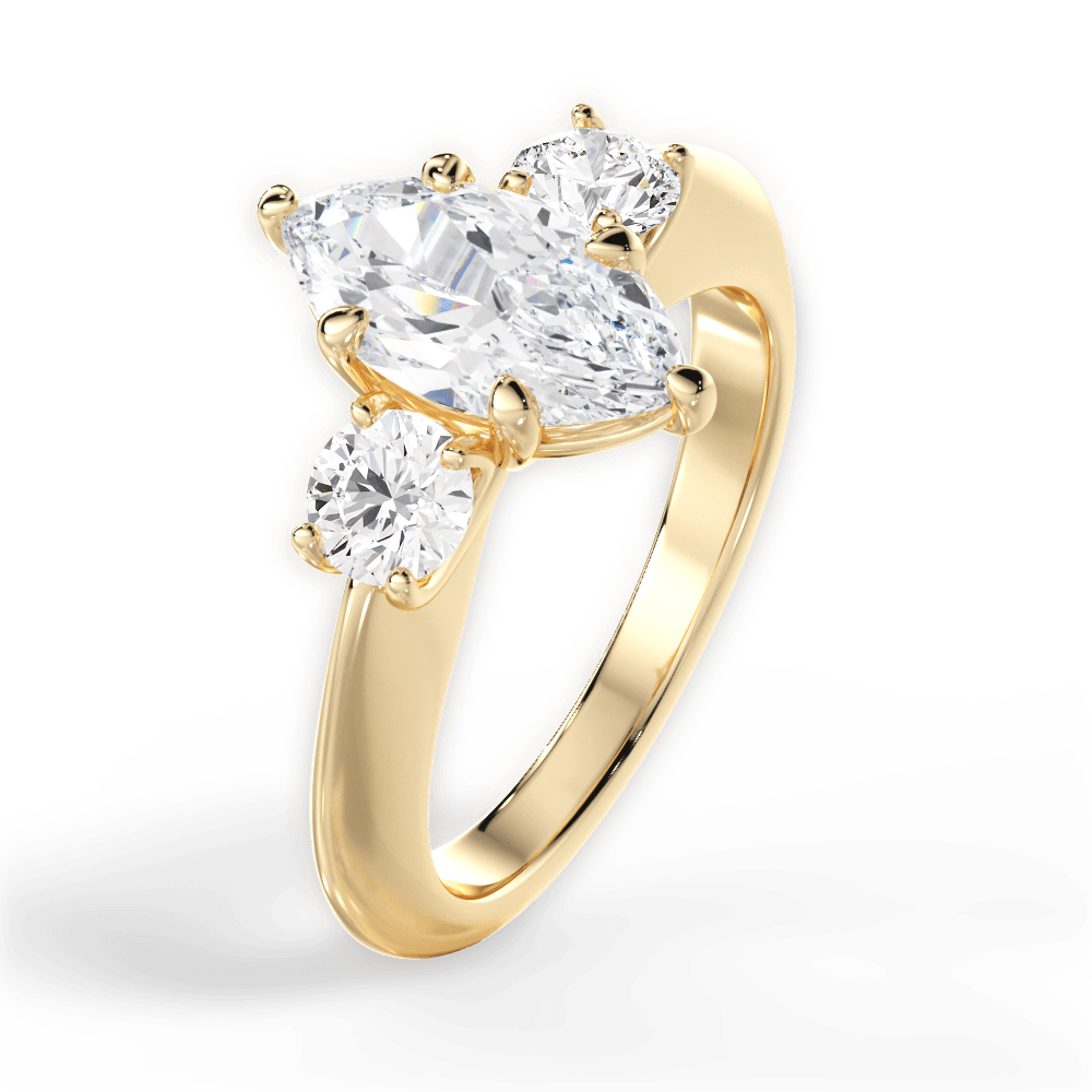 Kaitlin Marquise Cut Lab Grown Diamond 18Kt Yellow Gold Engagement Ring - View 4