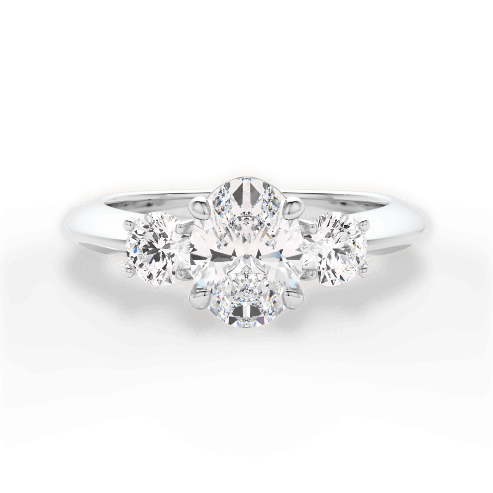 Kaitlin Oval Cut Lab Grown Diamond 18Kt White Gold Engagement Ring