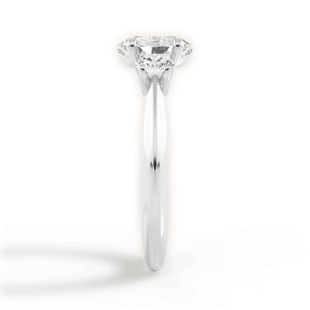 Kaitlin Oval Cut Lab Grown Diamond Platinum Engagement Ring - View 3