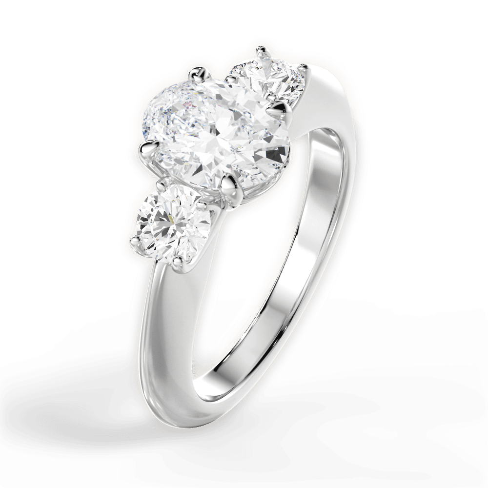 Kaitlin Oval Cut Lab Grown Diamond Platinum Engagement Ring - View 2