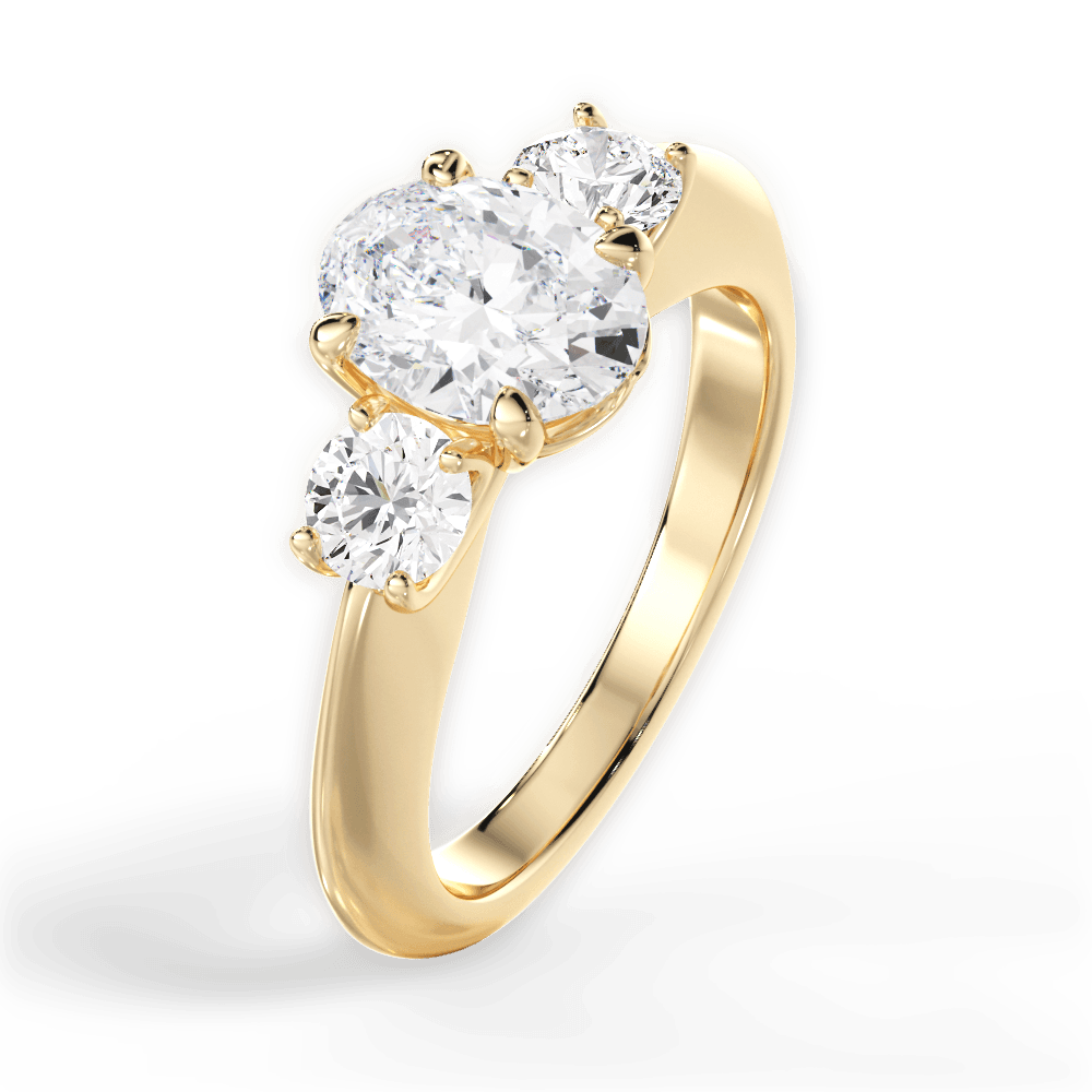 Kaitlin Oval Cut Lab Grown Diamond 18Kt Yellow Gold Engagement Ring - View 3