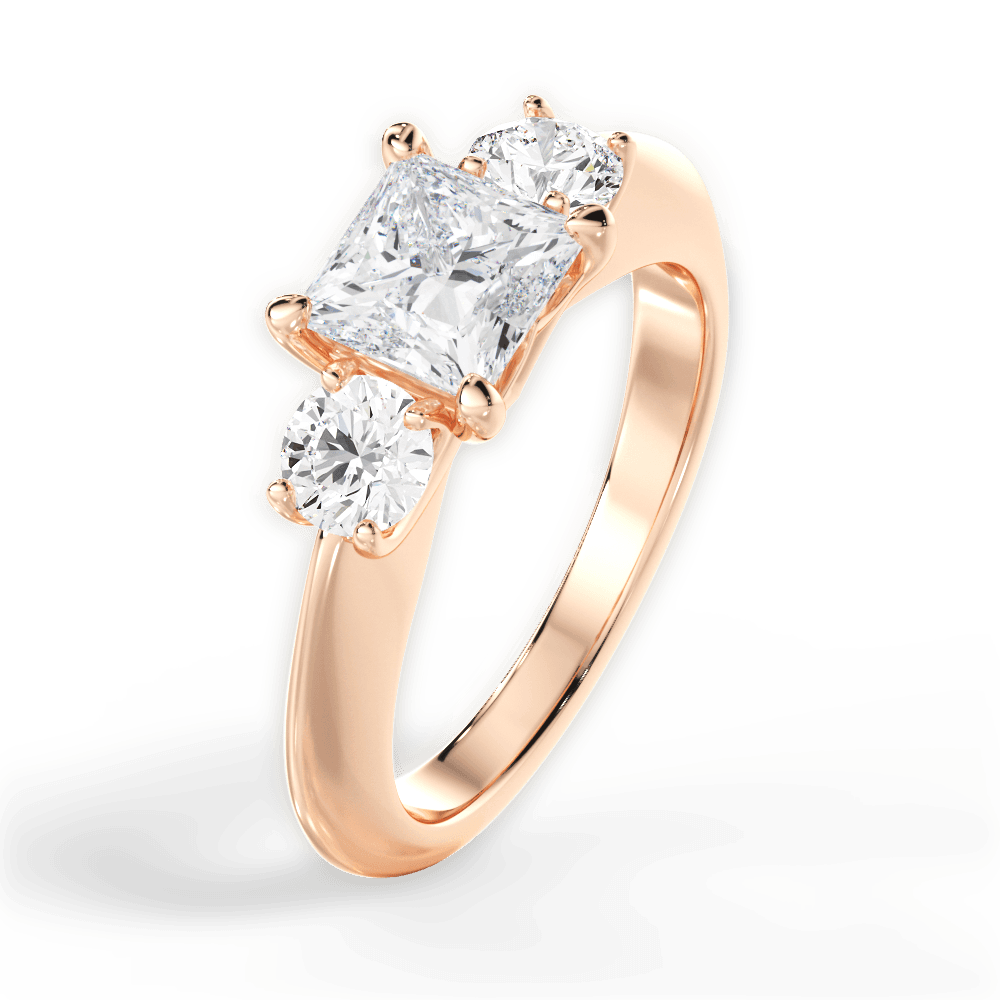 Kaitlin Princess Cut Lab Grown Diamond 18Kt Rose Gold Engagement Ring - View 3