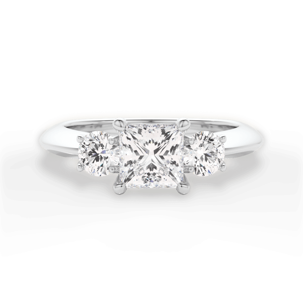 Kaitlin Princess Cut Lab Grown Diamond Platinum Engagement Ring