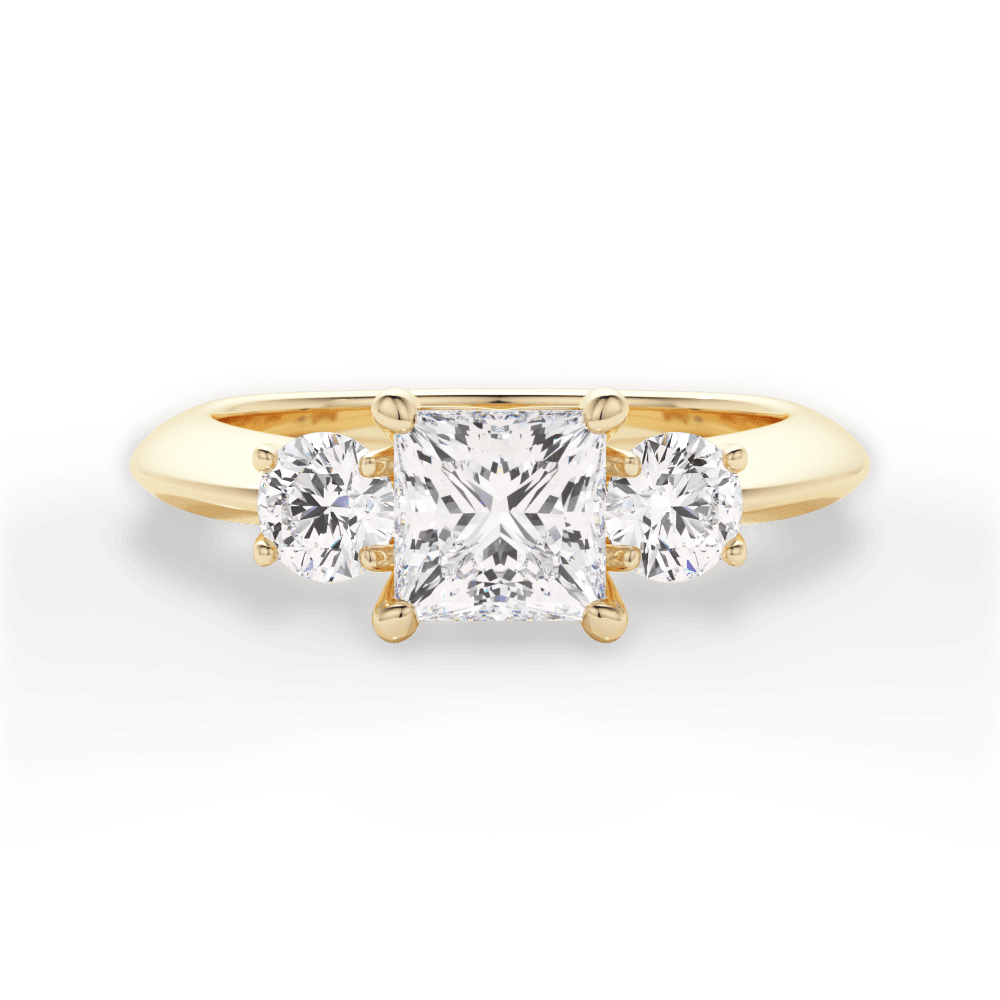 Kaitlin Princess Cut Lab Grown Diamond 18Kt Yellow Gold Engagement Ring
