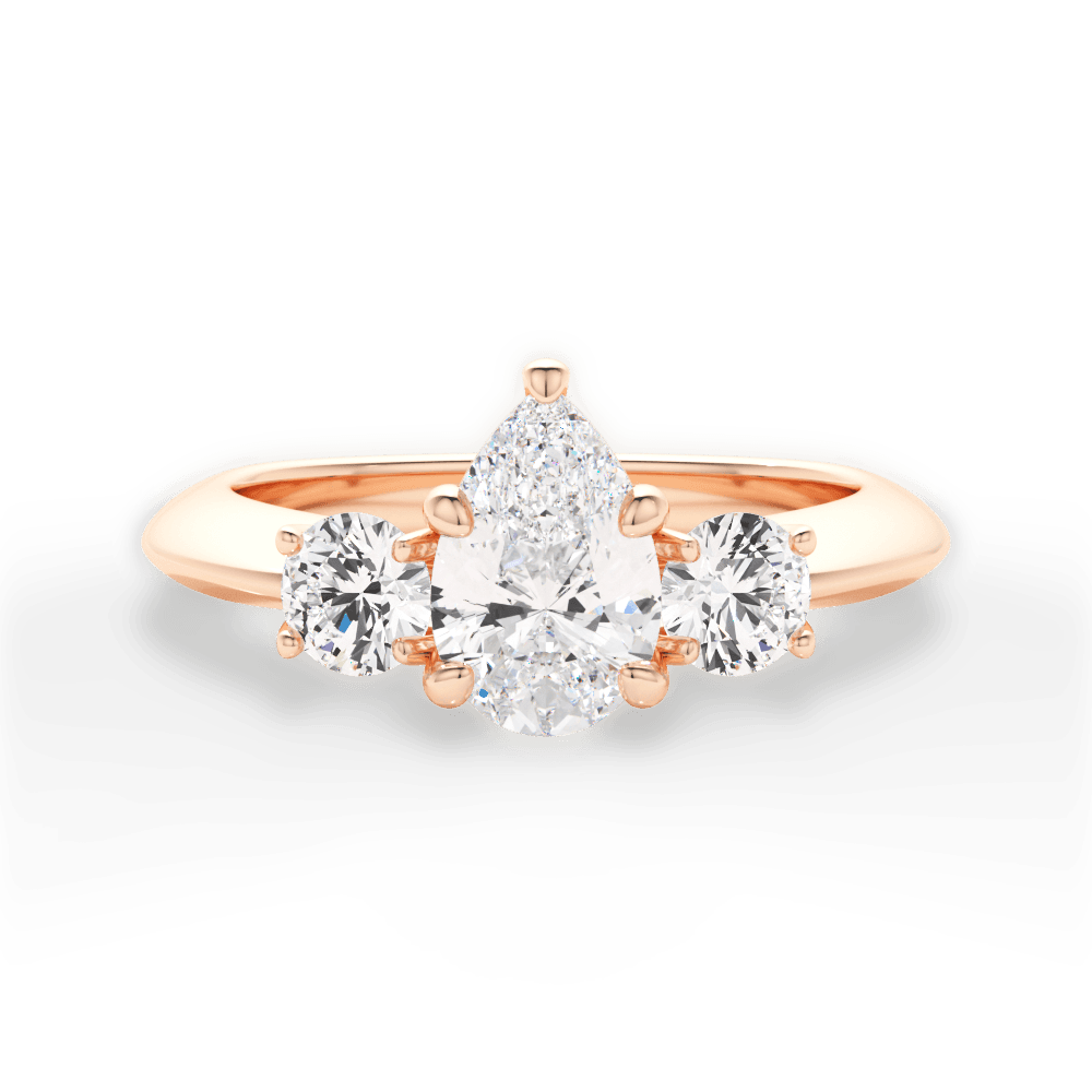 Kaitlin Pear Cut Lab Grown Diamond 18Kt Rose Gold Engagement Ring