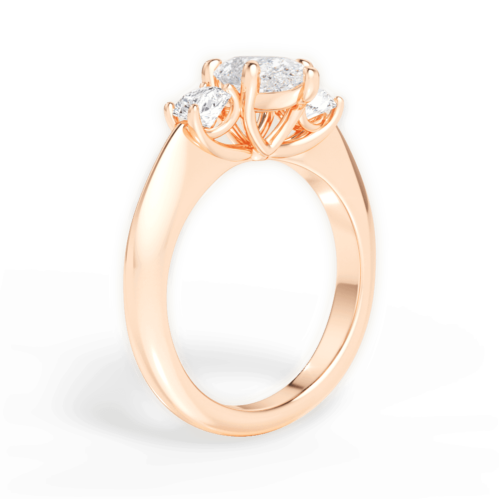 Kaitlin Pear Cut Lab Grown Diamond 18Kt Rose Gold Engagement Ring - View 2
