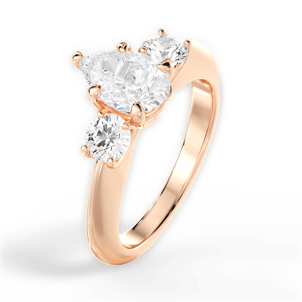 Kaitlin Pear Cut Lab Grown Diamond 18Kt Rose Gold Engagement Ring - View 4