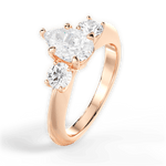 Kaitlin Pear Cut Lab Grown Diamond 18Kt Rose Gold Engagement Ring - View 4