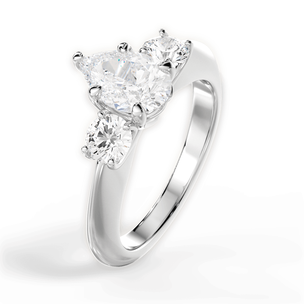 Kaitlin Pear Cut Lab Grown Diamond Platinum Engagement Ring - View 4