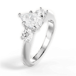 Kaitlin Pear Cut Lab Grown Diamond Platinum Engagement Ring - View 4
