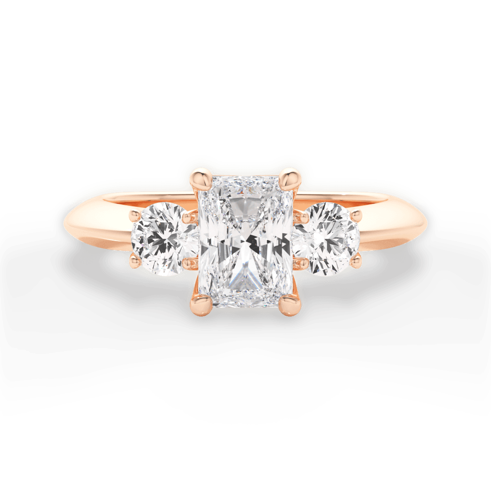 Kaitlin Radiant Cut Lab Grown Diamond 18Kt Rose Gold Engagement Ring