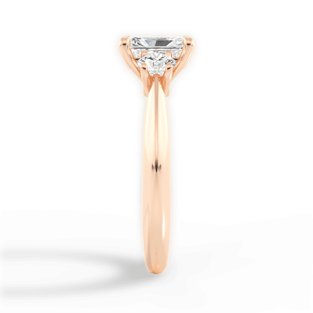 Kaitlin Radiant Cut Lab Grown Diamond 18Kt Rose Gold Engagement Ring - View 3