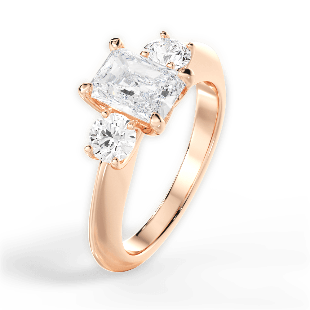 Kaitlin Radiant Cut Lab Grown Diamond 18Kt Rose Gold Engagement Ring - View 4