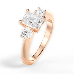 Kaitlin Radiant Cut Lab Grown Diamond 18Kt Rose Gold Engagement Ring - View 4