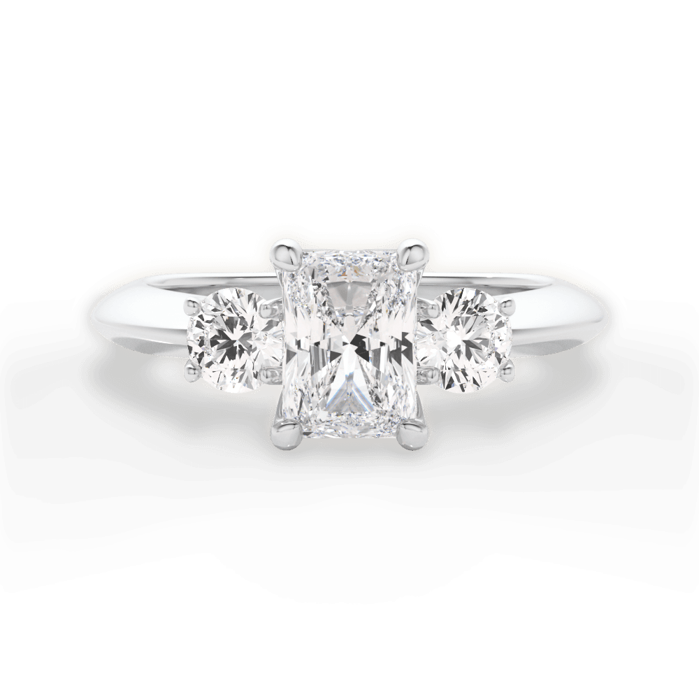 Kaitlin Radiant Cut Lab Grown Diamond Platinum Engagement Ring