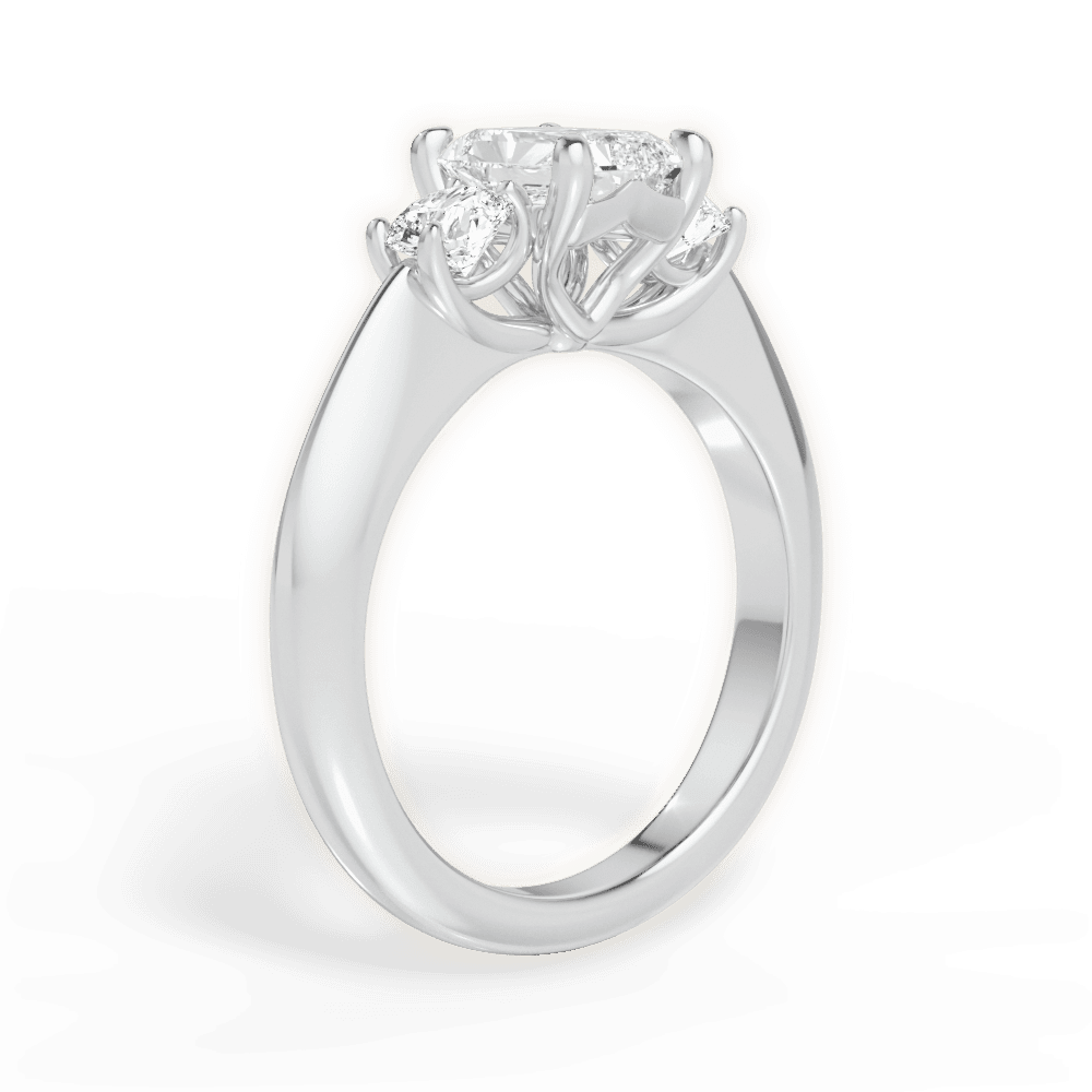 Kaitlin Radiant Cut Lab Grown Diamond Platinum Engagement Ring - View 4