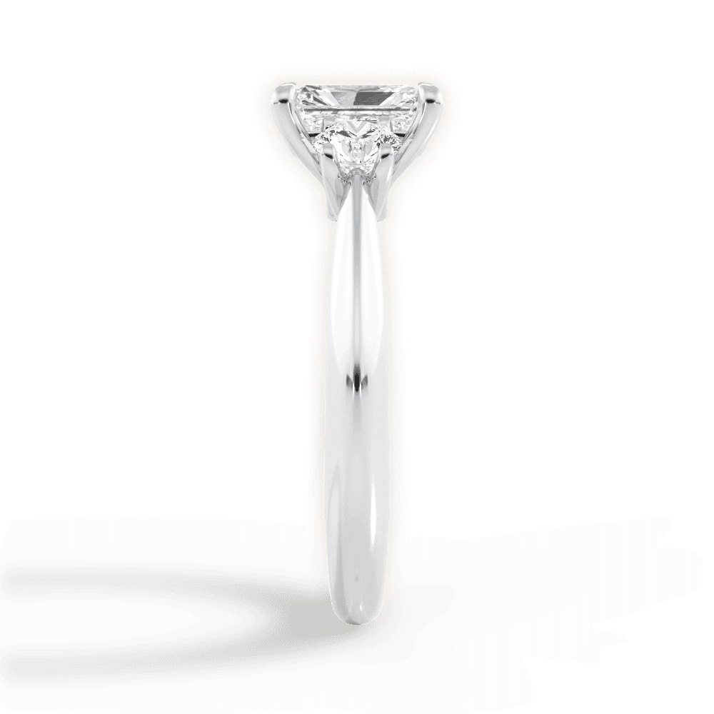 Kaitlin Radiant Cut Lab Grown Diamond Platinum Engagement Ring - View 2