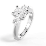 Kaitlin Radiant Cut Lab Grown Diamond 14Kt White Gold Engagement Ring - View 3