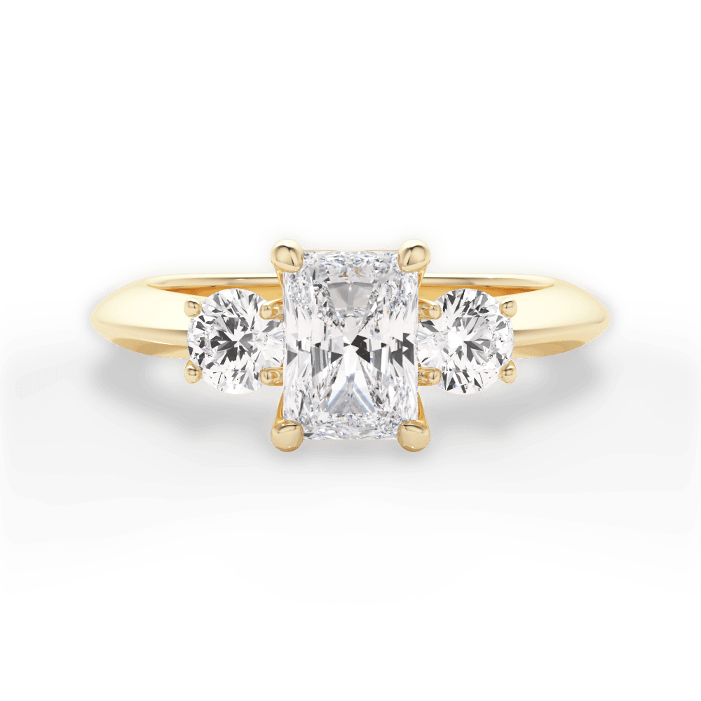 Kaitlin Radiant Cut Lab Grown Diamond 18Kt Yellow Gold Engagement Ring