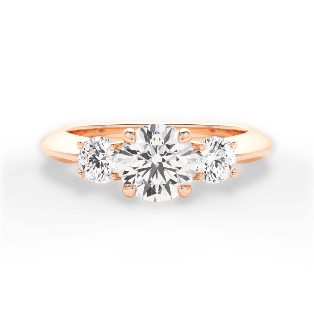 Kaitlin Round Cut Lab Grown Diamond 18Kt Rose Gold Engagement Ring