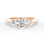 Kaitlin Round Cut Lab Grown Diamond 18Kt Rose Gold Engagement Ring