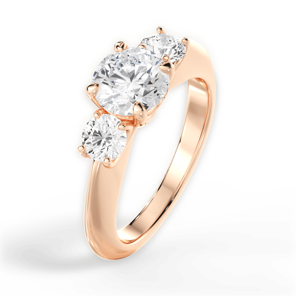 Kaitlin Round Cut Lab Grown Diamond 18Kt Rose Gold Engagement Ring - View 4