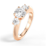 Kaitlin Round Cut Lab Grown Diamond 18Kt Rose Gold Engagement Ring - View 4