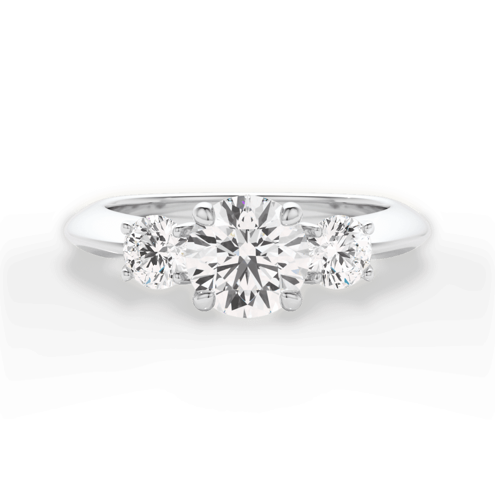 Kaitlin Round Cut Lab Grown Diamond Platinum Engagement Ring