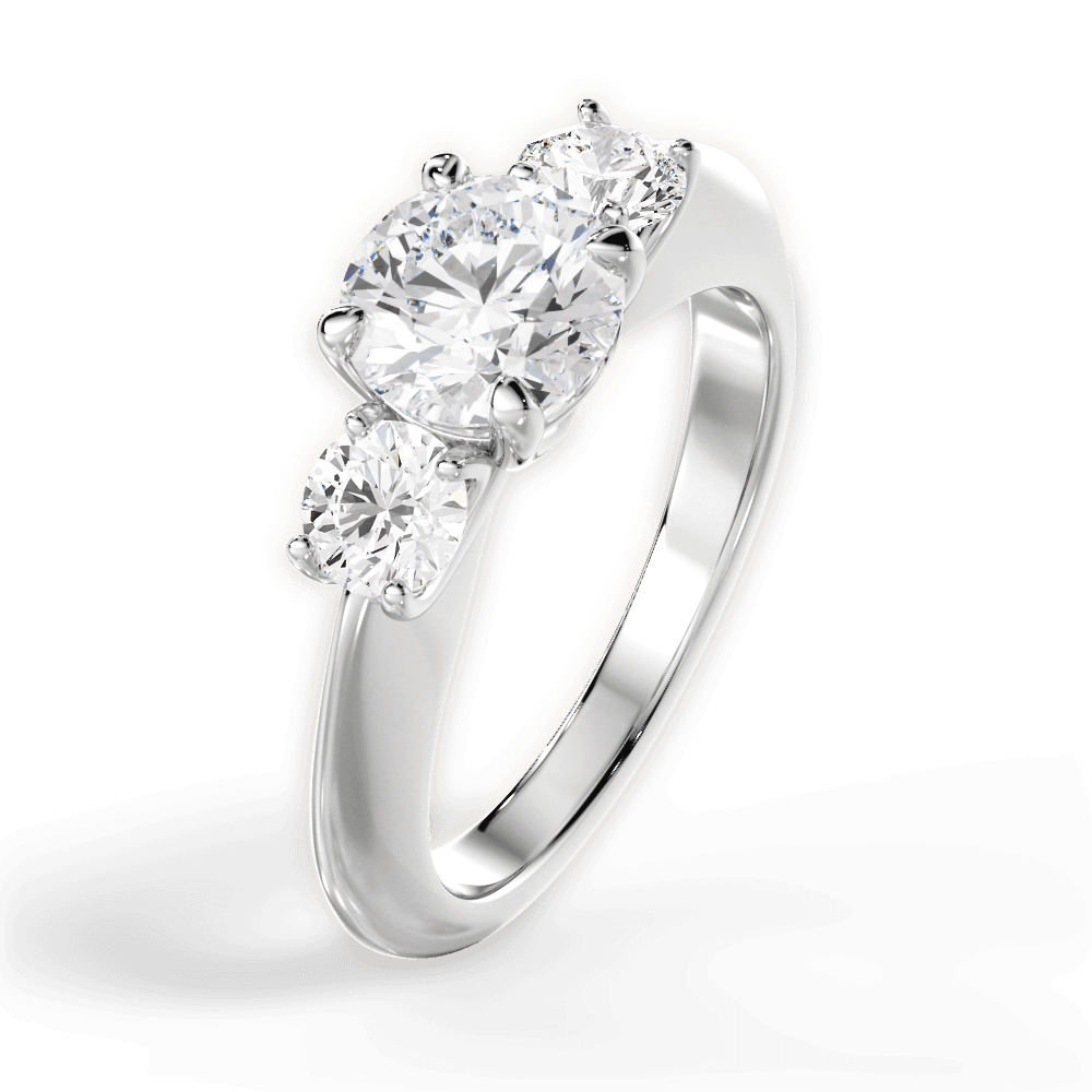 Kaitlin Round Cut Lab Grown Diamond Platinum Engagement Ring - View 4